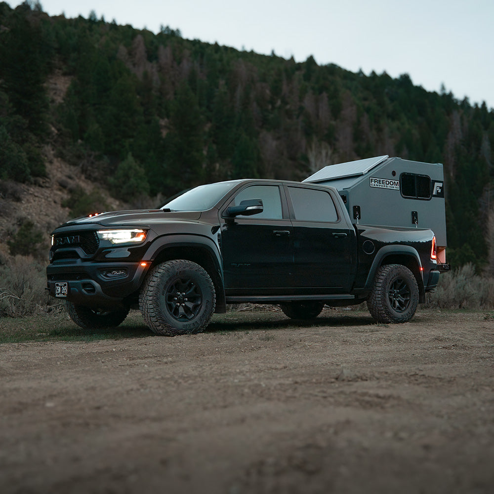 Freedom Camper mounted in a RAM truck bed